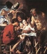 Jacob Jordaens Satyr and Peasant oil painting